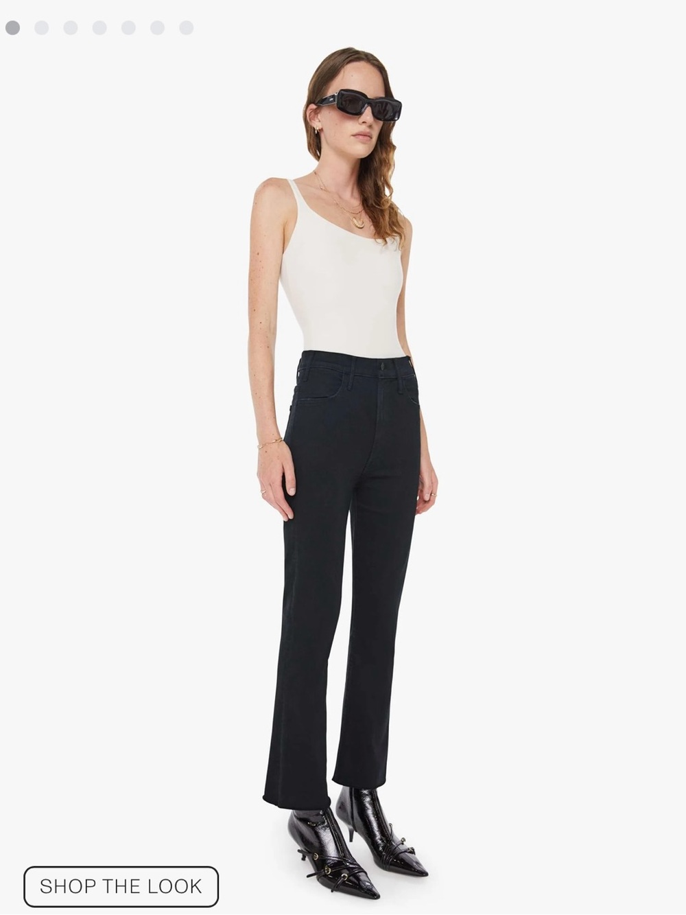 MOTHER DENIM The Hustler Ankle Fray Jeans in Not Guilty Washed Black Size 26